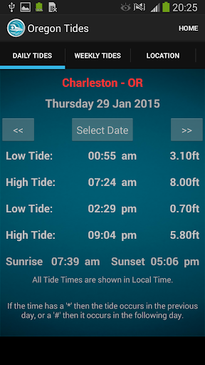 Oregon Tide Times