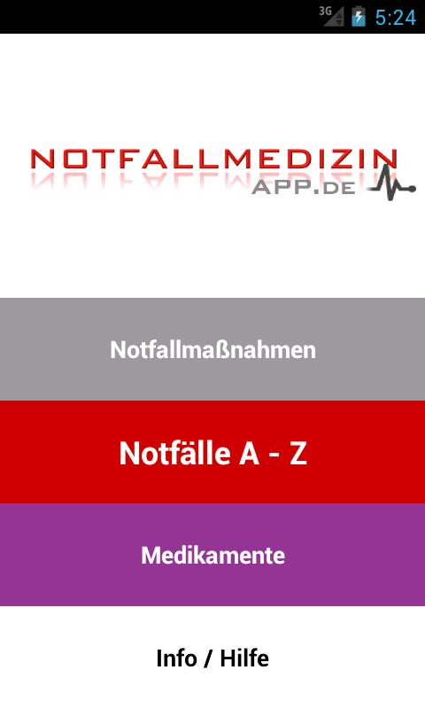 Android application Notfallmedizin screenshort