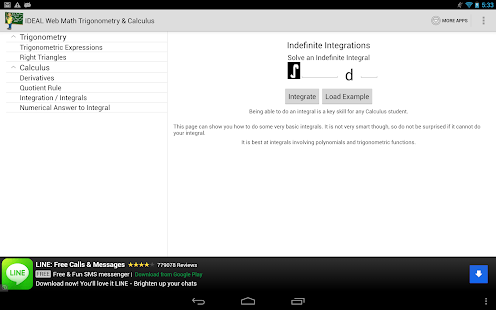 IDEAL Web Math Trig/Calculus Screenshots 2