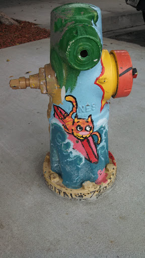 Surfing Cat Hydrant 