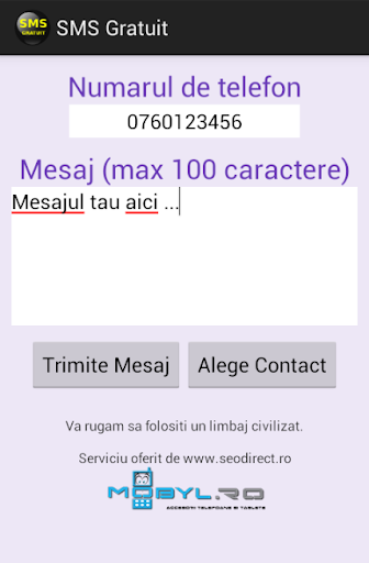 SMS Gratuit Romania