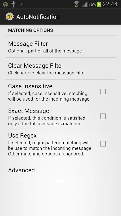 AutoNotification - screenshot