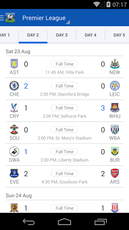 EPL 2014/2015 – Android-Apps auf Google Play