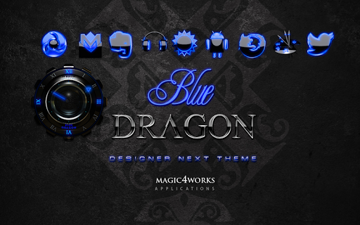 Next Launcher Theme Blue Drago