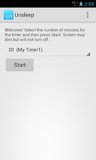 Unsleep: keep screen on timer