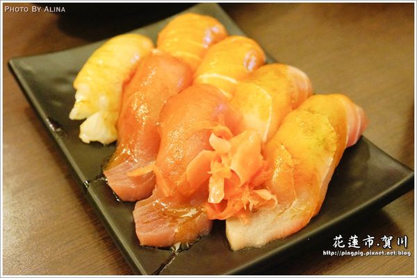 花蓮市 賀川壽司屋 - 美味新鮮又大顆的生魚片握壽司，排隊美食豈容錯過?!
