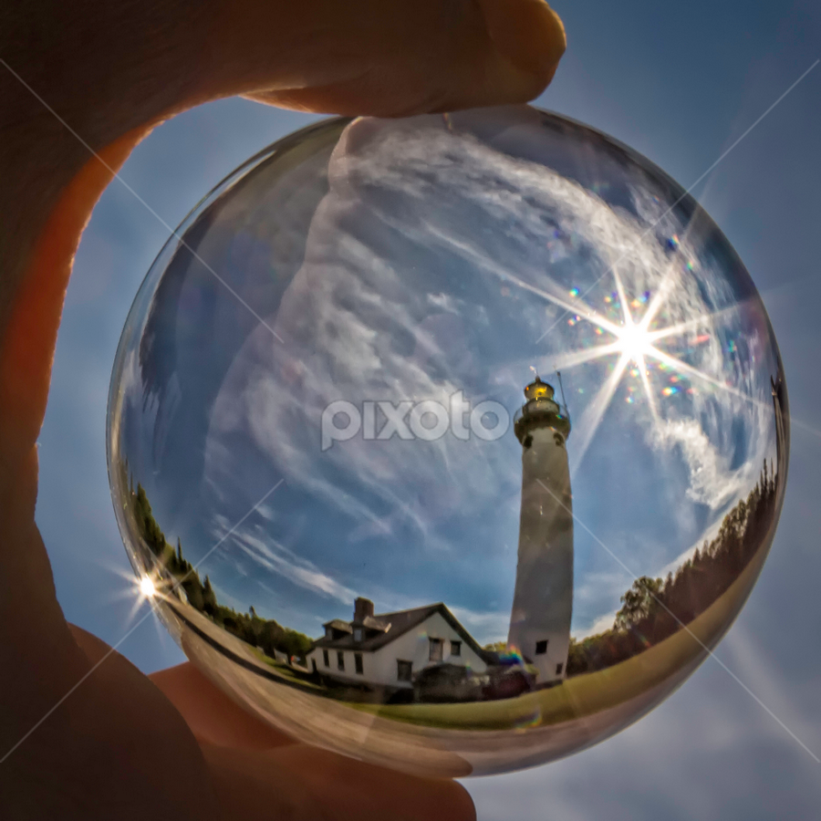 Lighthouse Sphere  by Karen Celella - Artistic Objects Glass