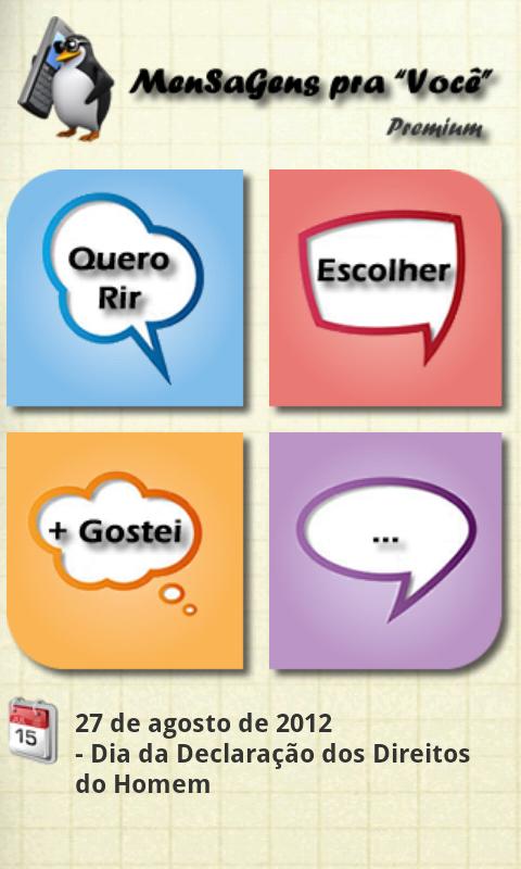 Android application MenSaGens Pra Você Premium screenshort