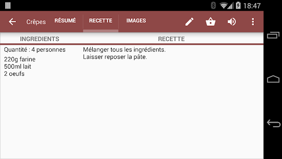  Mes Recettes (Gestionnaire) – Vignette de la capture d'écran  