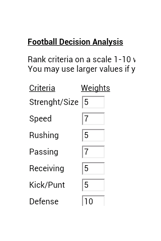 Football Decision Analysis