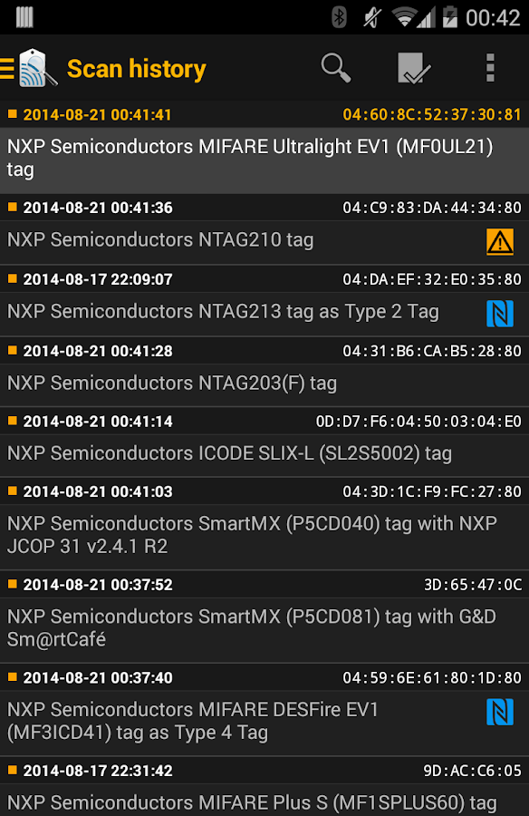    NFC TagInfo by NXP- screenshot  