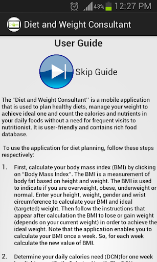 Diet and Weight Advisor