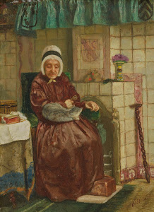 RIJKS: August Allebé: Old Woman by the Fireplace 1875