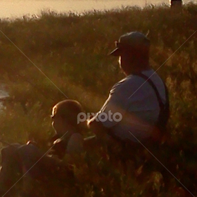 Fishing with Dad by Linda Poessnecker - People Family
