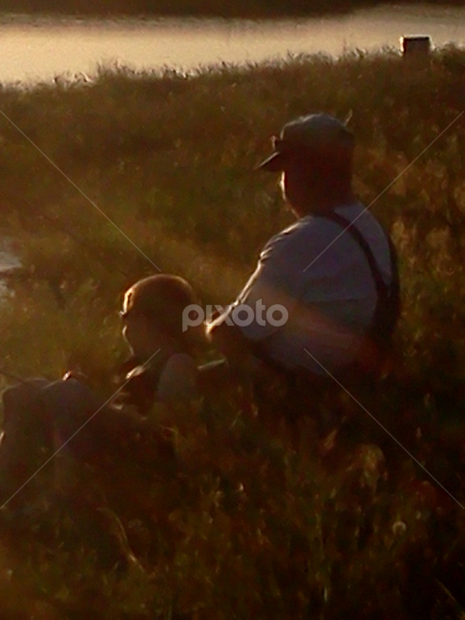 Fishing with Dad by Linda Poessnecker - People Family