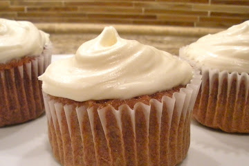 A 24 Carrot Cupcake with Classic Cream Cheese Frosting