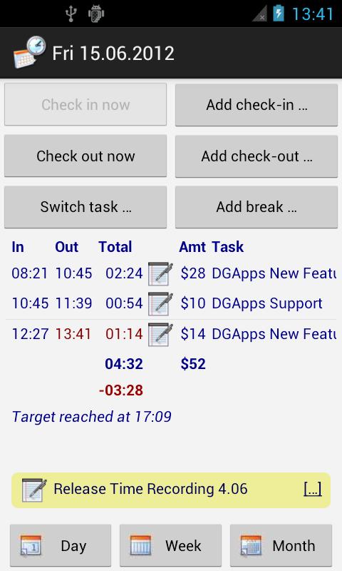 Time Recording Pro - screenshot