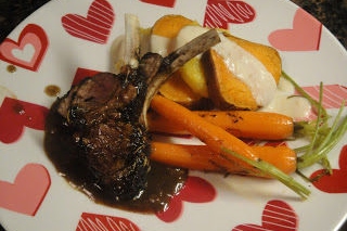 Spicy Dark Chocolate Roasted Rack of Lamb with Apple-Brandy Sauce