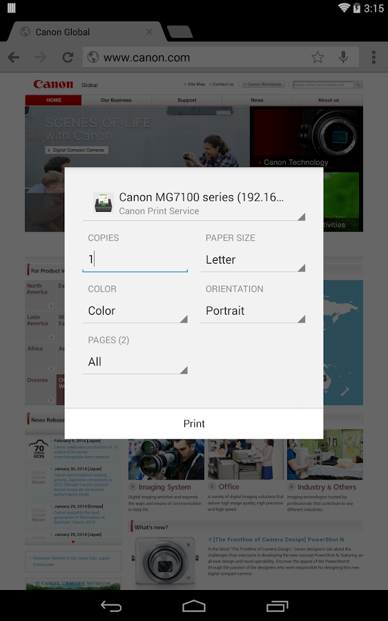Canon Print Service Android Apps on Google Play