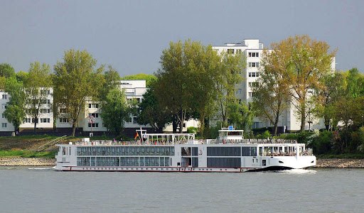 The river cruise ship Viking Lif in Cologne-Mülheim, Germany.