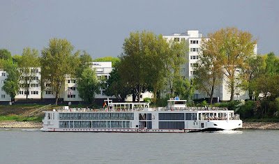 The river cruise ship Viking Lif in Cologne-Mülheim, Germany.