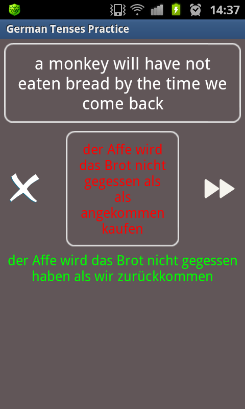 German Grammar Practice Screen 3