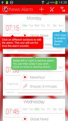 News Alarm podcast alarm clock