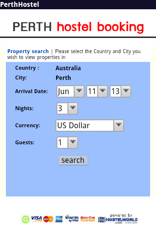Perth Hostel Booking