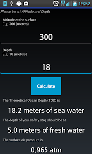 Scuba Altitude Diving Calc - náhled