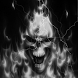 Glowing White Lightning Skull