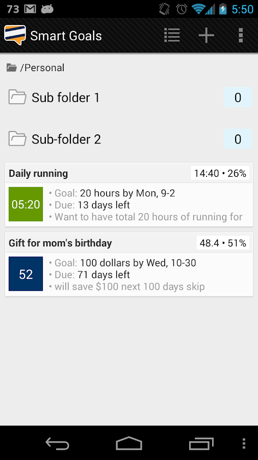 Goal tracker: SmartGoals Pro - screenshot