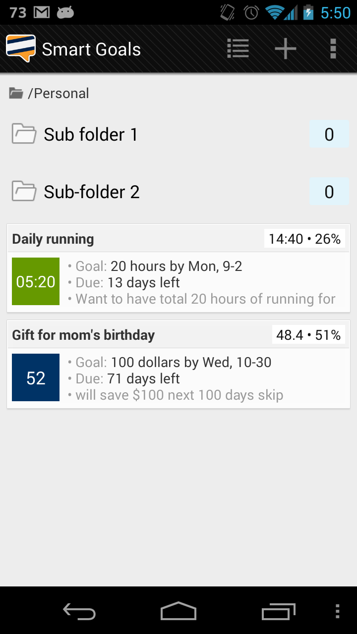 Goal tracker: SmartGoals Pro Screen 1