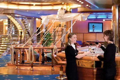 The nautically themed Schooner Bar is a popular watering hole on Independence of the Seas.