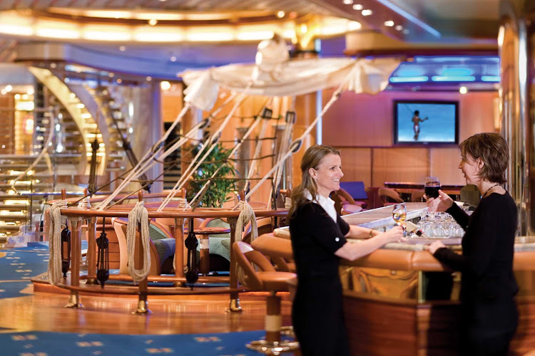 The nautically themed Schooner Bar is a popular watering hole on Independence of the Seas.