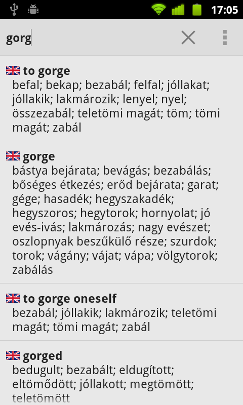 Hungarian Dictionary - screenshot
