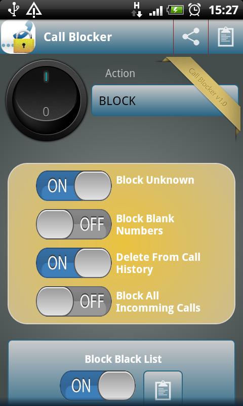 Android application Call Blocker Pro screenshort