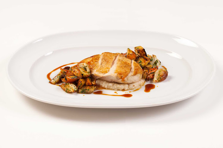 A dish prepared in Celebrity Cruises's Main Restaurant.