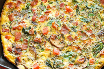 Bacon Mushroom Spinach Frittata