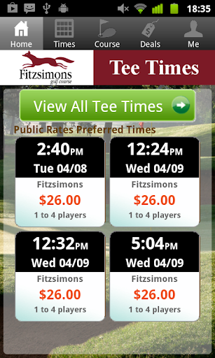 Fitzsimons Golf Tee Times