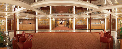 A view of the gorgeous Reception area, where you can access the innumerable services offered aboard the Sliver Cloud.