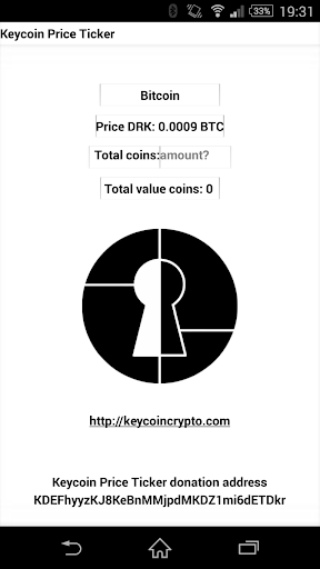 Keycoin KEY price ticker