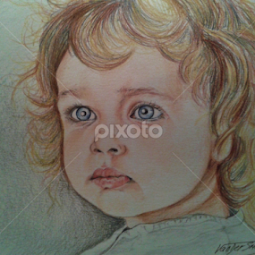 little girl by David Van der Smissen - Drawing All Drawing