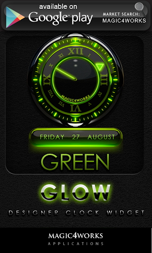 【免費生活App】Green Glow Magic Digital Clock-APP點子