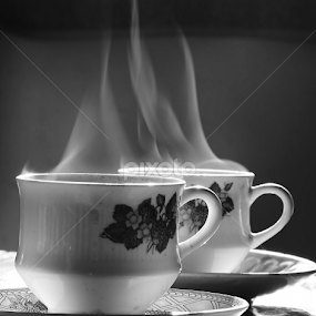 Cupful of warmth by Saptarshi Datta - Black & White Objects & Still Life