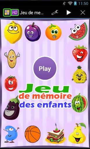 Jeu de memoire des enfants