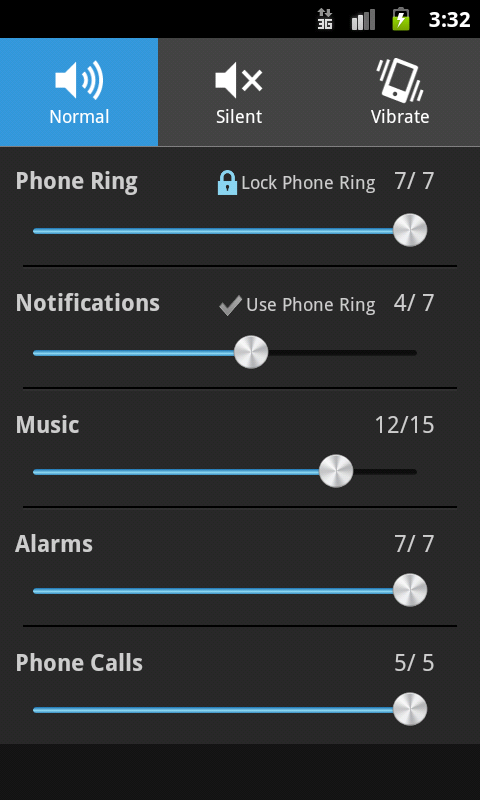 Volume control Screen 2