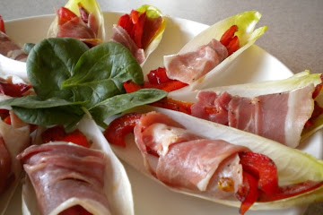 Prosciutto and Pepper Stuffed Belgian Endive
