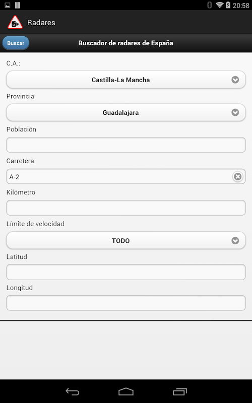 Android application Radares de España screenshort