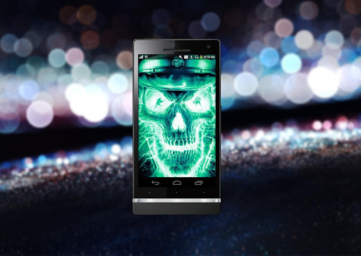 Neon Skull FBI Live Wallpaper