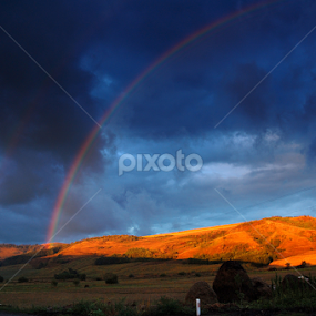 Rainbow at sunset by Teglas Marin - Landscapes Sunsets & Sunrises